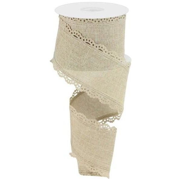 Shop For 2.5" Scalloped Edge Ribbon: Buff (10 Yard) at Michelle's aDOORable Creations