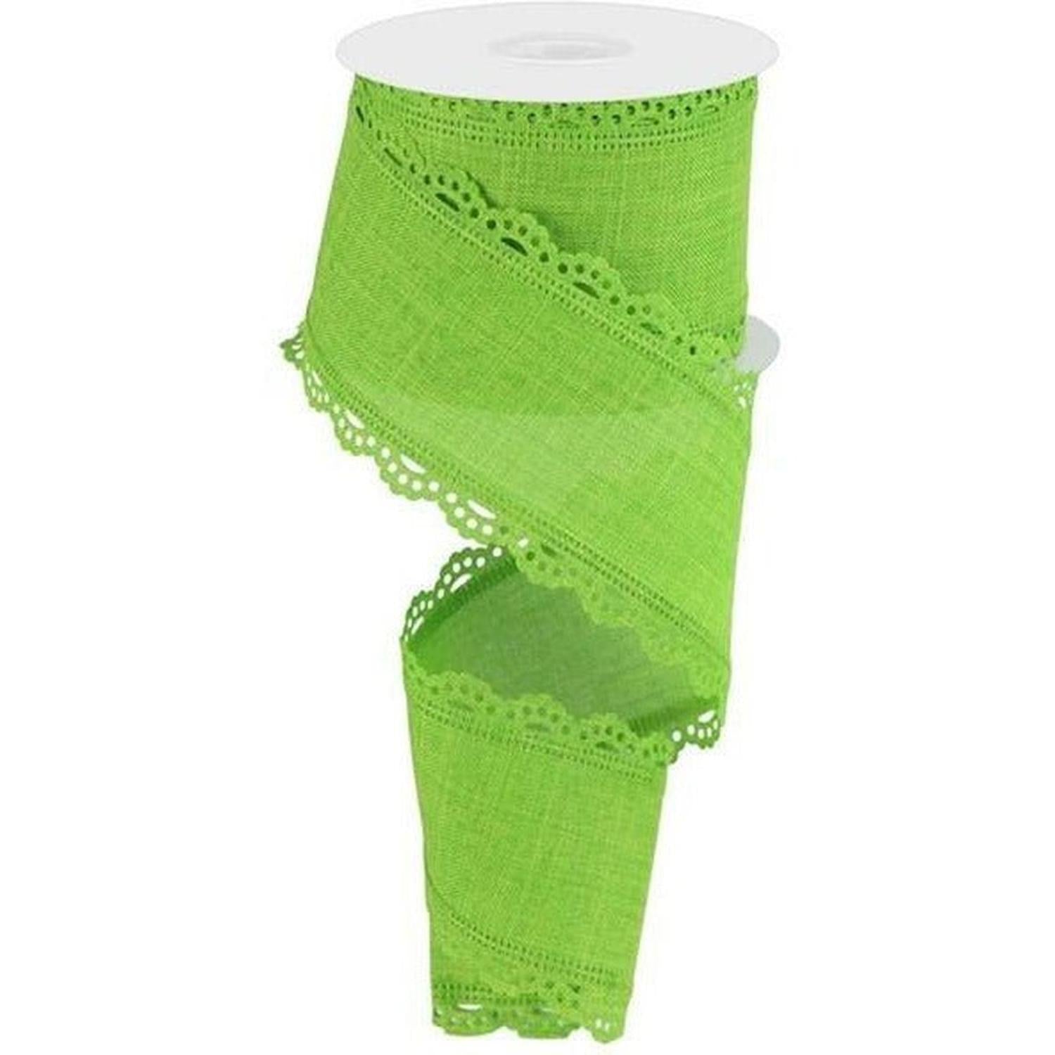 Shop For 2.5" Scalloped Edge Ribbon: Fresh Green (10 Yards) at Michelle's aDOORable Creations