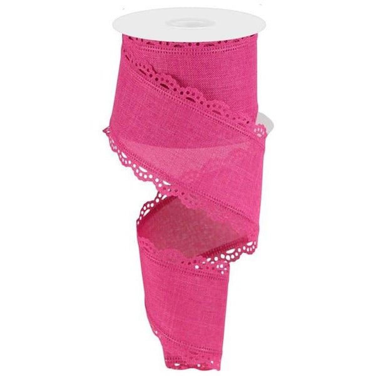 Shop For 2.5" Scalloped Edge Ribbon: Fuchsia (10 Yard) at Michelle's aDOORable Creations