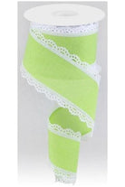 Shop For 2.5" Scalloped Edge Ribbon: Lime Green (10 Yard) at Michelle's aDOORable Creations