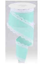 2.5" Scalloped Edge Ribbon: Mint Green (10 Yard) - Michelle's aDOORable Creations - Wired Edge Ribbon