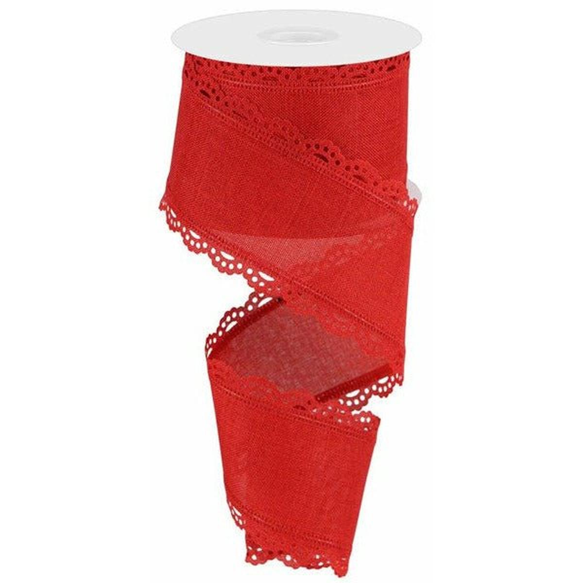 Shop For 2.5" Scalloped Edge Ribbon: Red (10 Yard) at Michelle's aDOORable Creations