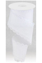2.5" Scalloped Edge Ribbon: White (10 Yard) - Michelle's aDOORable Creations - Wired Edge Ribbon