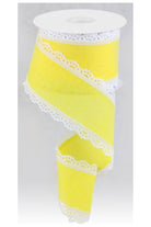 2.5" Scalloped Edge Ribbon: Yellow (10 Yard) - Michelle's aDOORable Creations - Wired Edge Ribbon