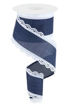 Shop For 2.5" Scalloped Edge Royal Ribbon: Navy Blue (10 Yard) RGA154219