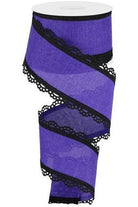 2.5" Scalloped Edge Royal Ribbon: New Purple (10 Yard) - Michelle's aDOORable Creations - Wired Edge Ribbon