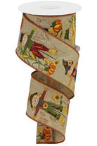 2.5" Scarecrow Glitter Ribbon: Brown (10 Yards) - Michelle's aDOORable Creations - Wired Edge Ribbon