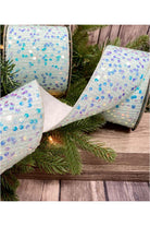 2.5" Sequin Tinsel Ribbon: White (10 Yards) - Michelle's aDOORable Creations - Wired Edge Ribbon