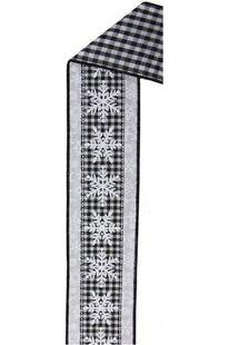 Shop For 2.5" Snowflakes on Check Ribbon: White (10 Yards) at Michelle's aDOORable Creations