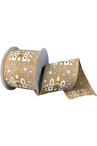 2.5" Snowy Church Ribbon: Natural (10 Yards) - Michelle's aDOORable Creations - Wired Edge Ribbon