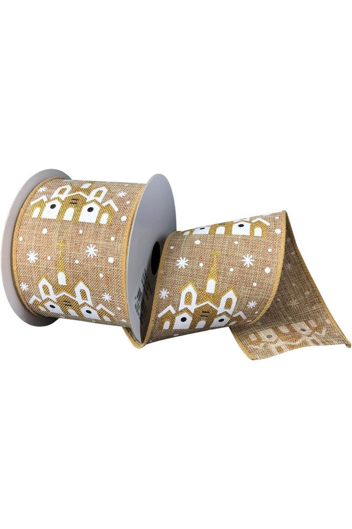 Shop For 2.5" Snowy Church Ribbon: Natural (10 Yards) at Michelle's aDOORable Creations