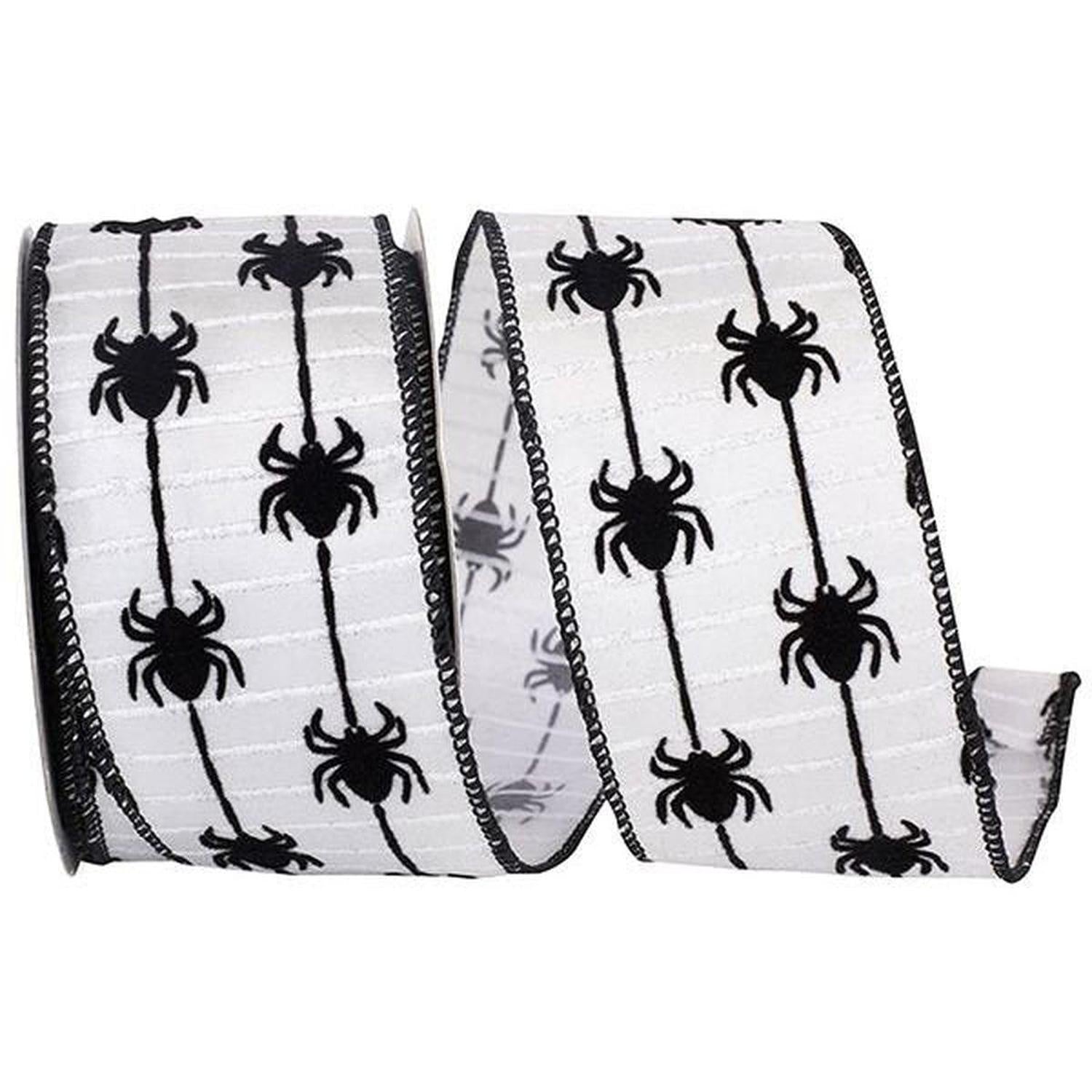 Shop For 2.5" Spider Crawlers Ribbon: White (10 Yards) at Michelle's aDOORable Creations