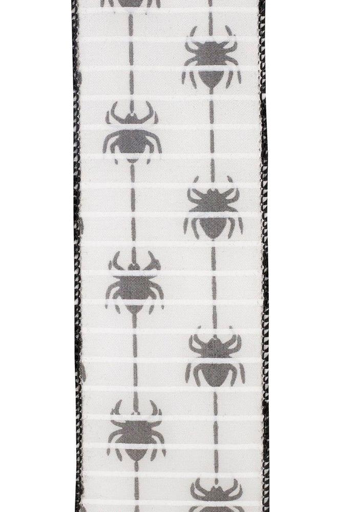 Shop For 2.5" Spider Crawlers Ribbon: White (10 Yards) at Michelle's aDOORable Creations