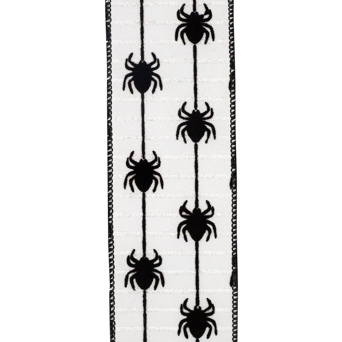 Shop For 2.5" Spider Crawlers Ribbon: White (10 Yards) at Michelle's aDOORable Creations