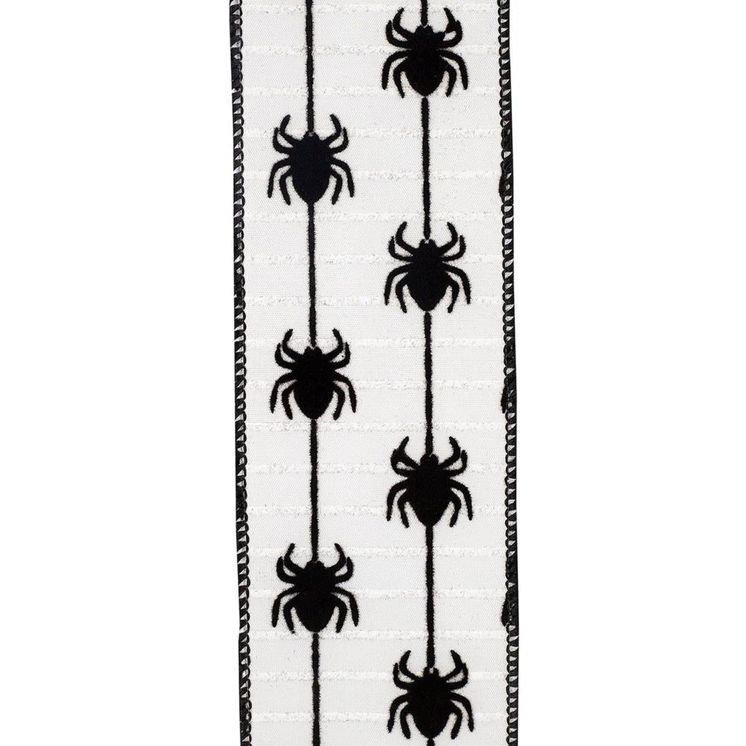 Shop For 2.5" Spider Crawlers Ribbon: White (10 Yards) at Michelle's aDOORable Creations