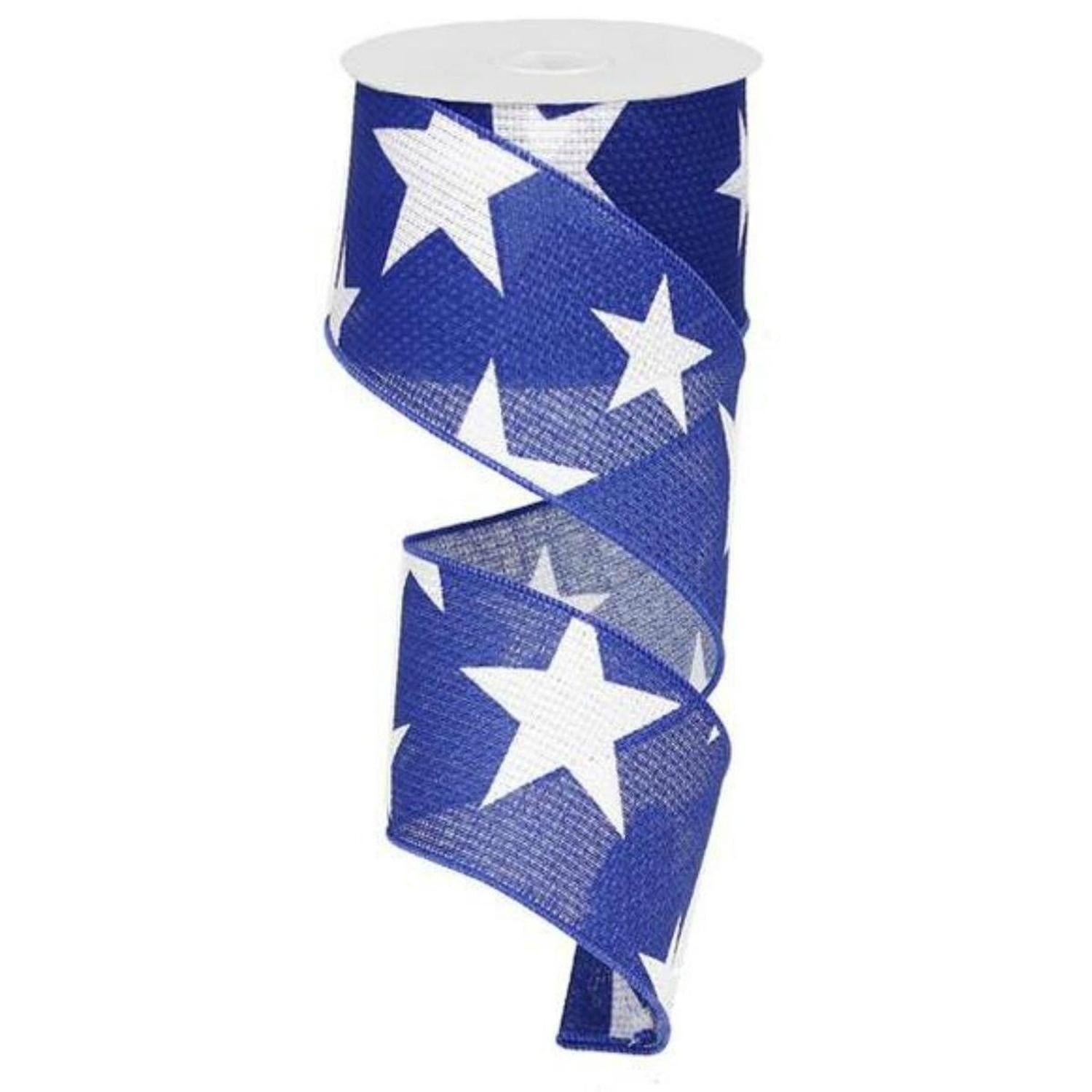 2.5" Star Canvas Ribbon: Navy Blue (10 Yards)