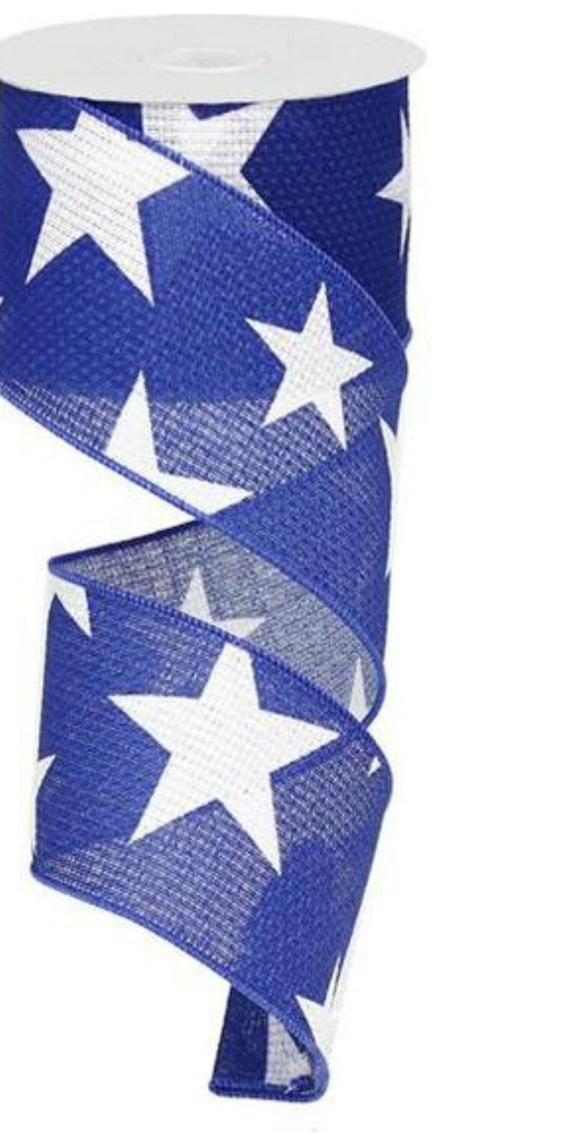 2.5" Star Canvas Ribbon: Navy Blue (10 Yards) - Michelle's aDOORable Creations - Wired Edge Ribbon