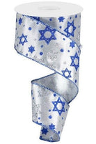 Shop For 2.5" Star of David Metallic Ribbon: Silver (10 Yards) at Michelle's aDOORable Creations