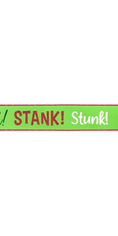2.5" Stink Stank Stunk Ribbon: Lime Green (10 Yards) - Michelle's aDOORable Creations - Wired Edge Ribbon