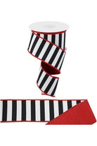 2.5" Striped Dupioni Fused Back Ribbon: Red (10 Yards) - Michelle's aDOORable Creations - Wired Edge Ribbon