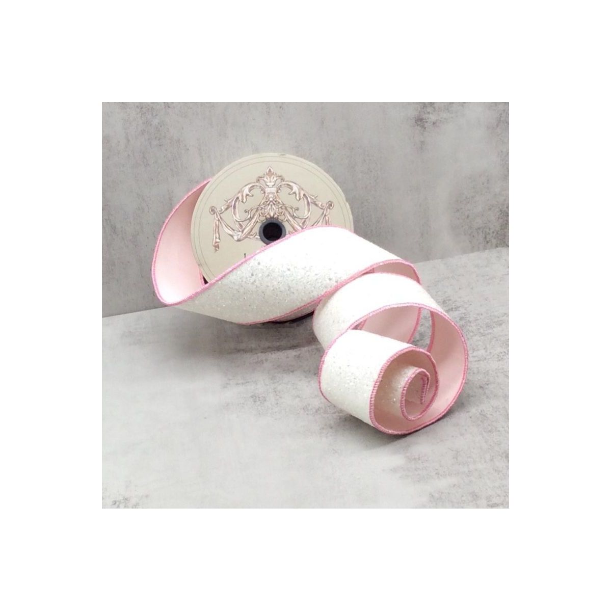 Shop For 2.5" Sugar Plum Glitter Ribbon: Whispy White (10 Yards) at Michelle's aDOORable Creations
