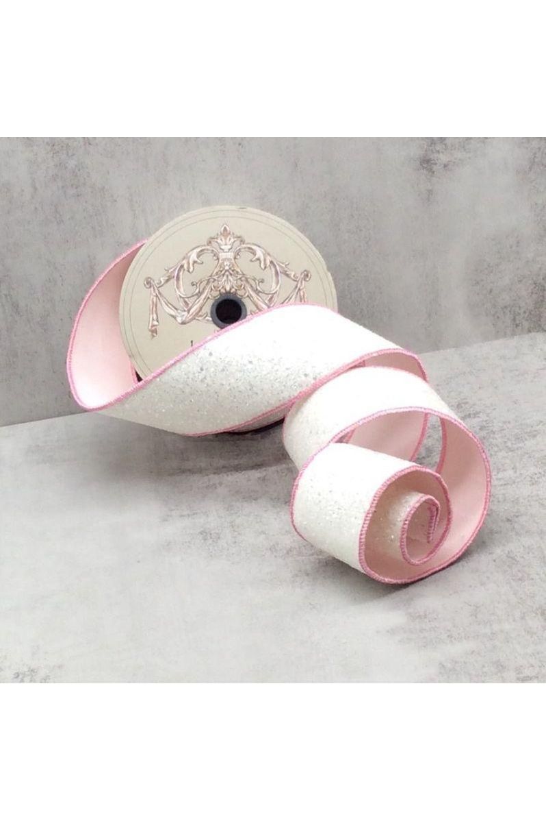 Shop For 2.5" Sugar Plum Glitter Ribbon: Whispy White (10 Yards) at Michelle's aDOORable Creations