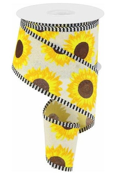 Shop For 2.5" Sunflower Thin Stripe Ribbon: Cream (10 Yards) RGA818064