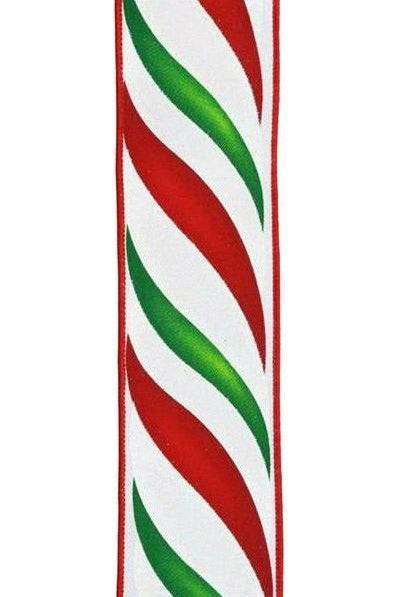 Shop For 2.5" Swirl Candy Stripe Ribbon: Red/Green (10 Yards) RGE1049E9