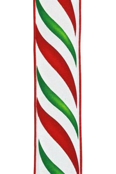 Shop For 2.5" Swirl Candy Stripe Ribbon: Red/Green (10 Yards) at Michelle's aDOORable Creations