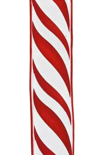 Shop For 2.5" Swirl Candy Stripe Ribbon: Red/White (10 Yards) RGE1048