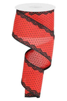 Shop For 2.5" Swiss Dots Lace Edge Ribbon: Red (10 Yards) RG08818MA