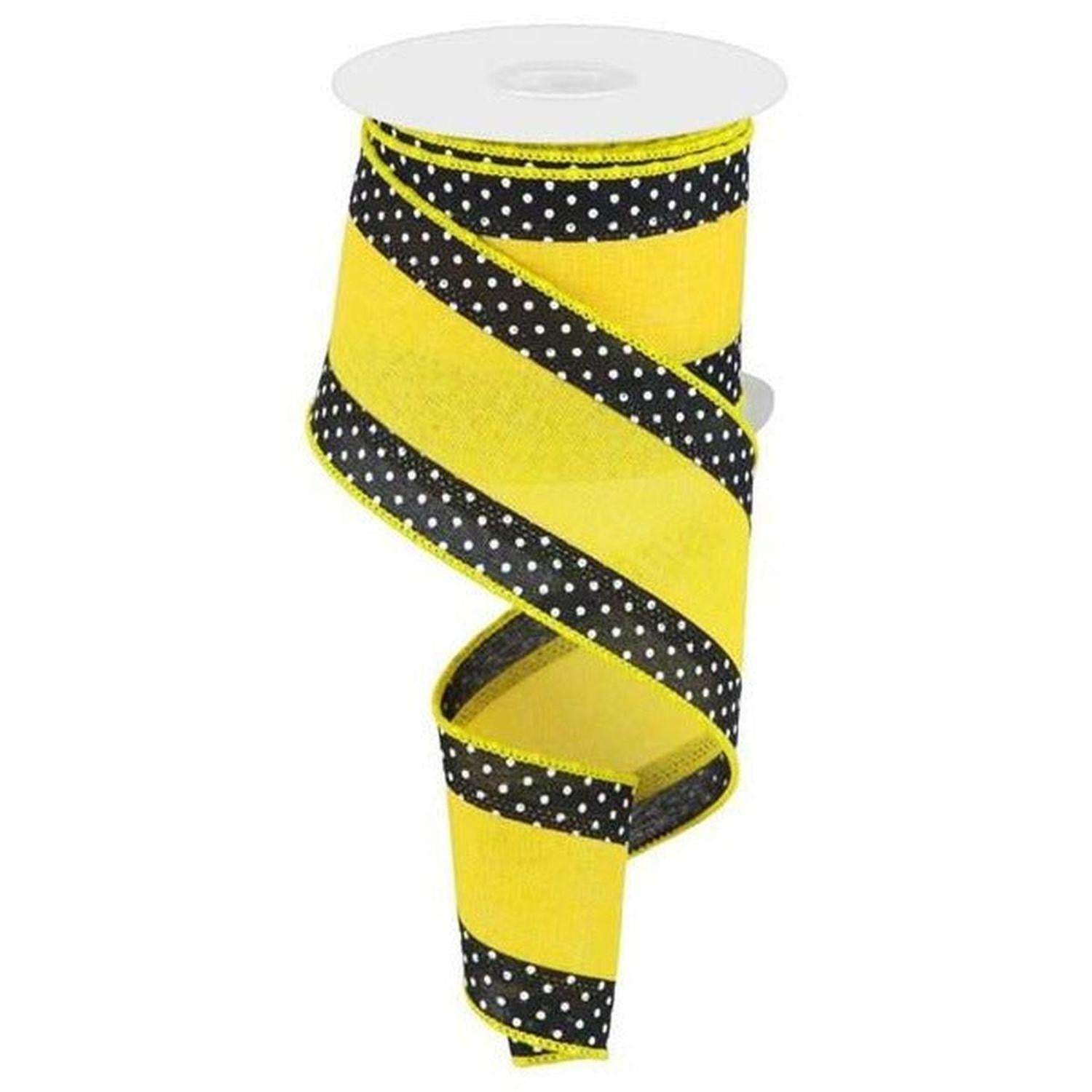 2.5" Swiss Dots Royal Ribbon: Sun Yellow (10 Yards)