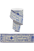 2.5" United States Air Force Ribbon: Natural (10 Yards) - Michelle's aDOORable Creations - Wired Edge Ribbon