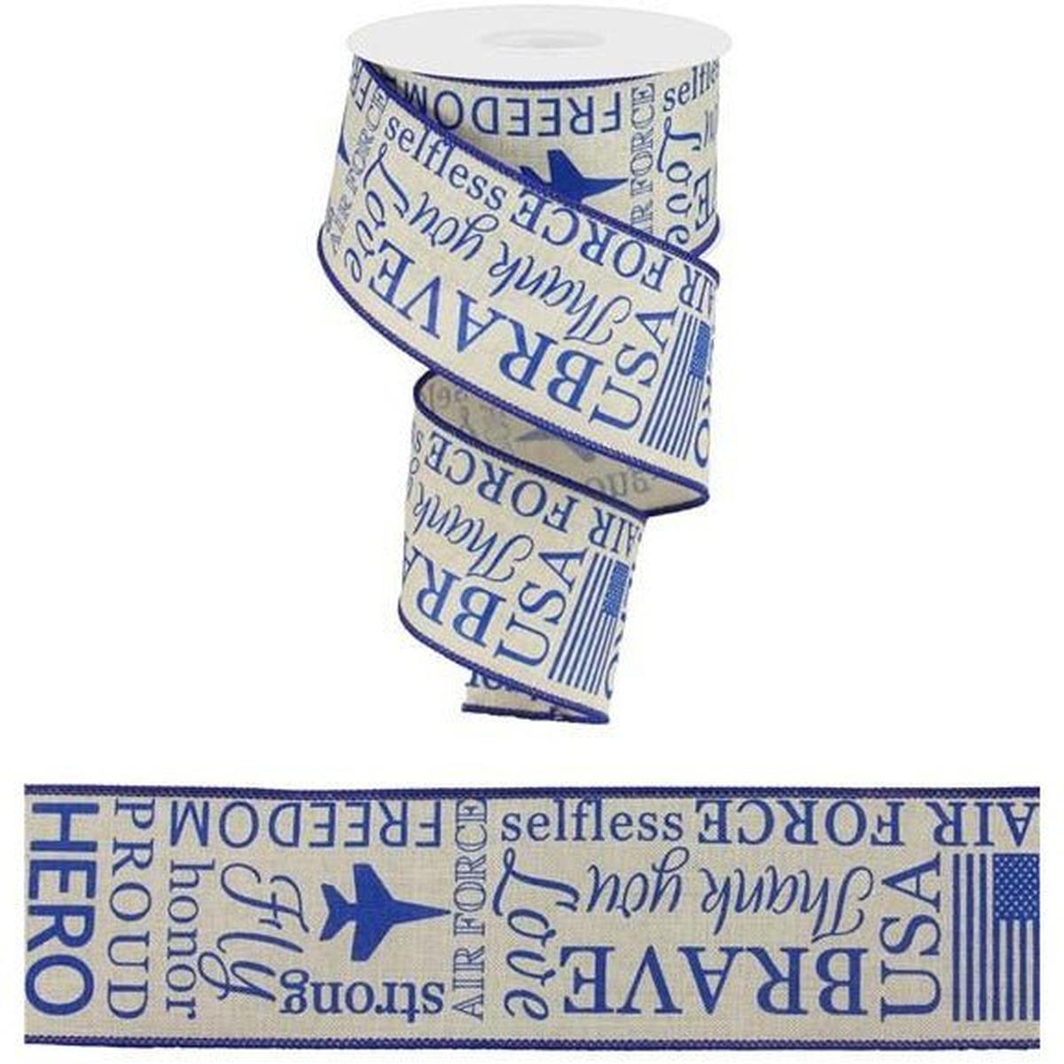 Shop For 2.5" United States Air Force Ribbon: Natural (10 Yards) at Michelle's aDOORable Creations