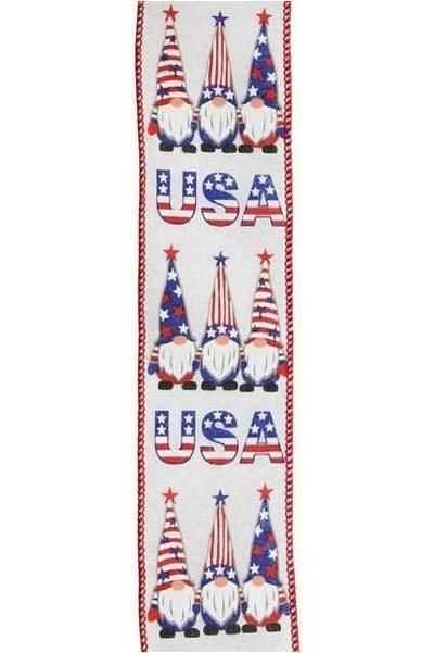 Shop For 2.5" USA Patriotic Gnome Ribbon: White (10 Yards) at Michelle's aDOORable Creations