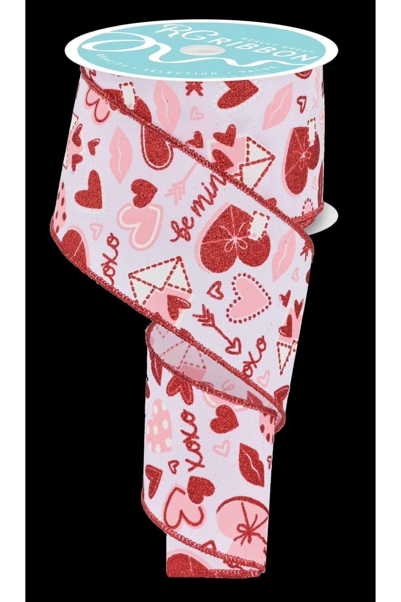 Shop For 2.5" Valentine Graphics Ribbon: White (10 Yard) at Michelle's aDOORable Creations