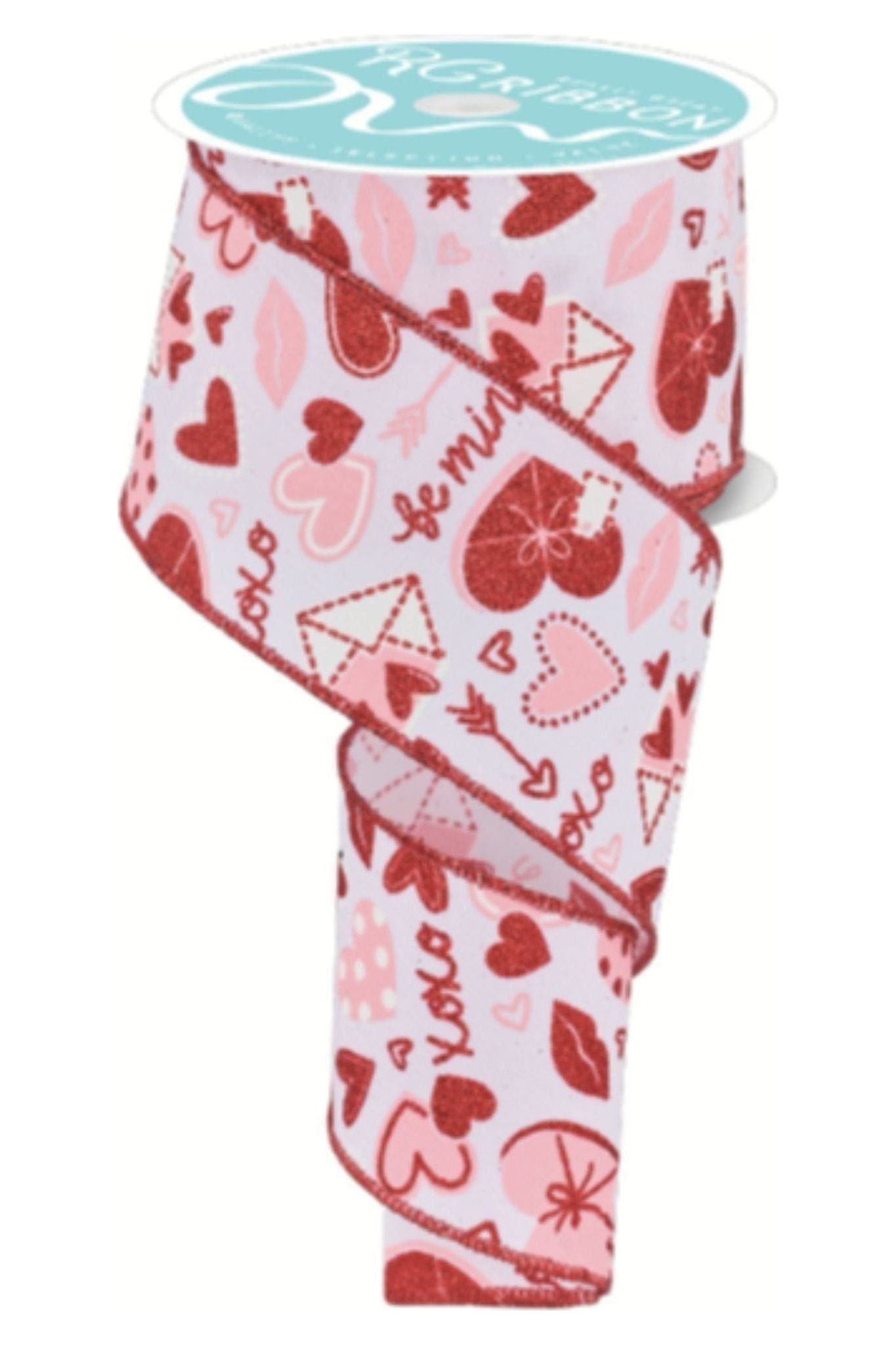 Shop For 2.5" Valentine Graphics Ribbon: White (10 Yard) at Michelle's aDOORable Creations