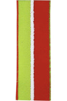2.5" Velvet Duo Fuzzy Ribbon: Red/Green (10 Yards) - Michelle's aDOORable Creations - Wired Edge Ribbon