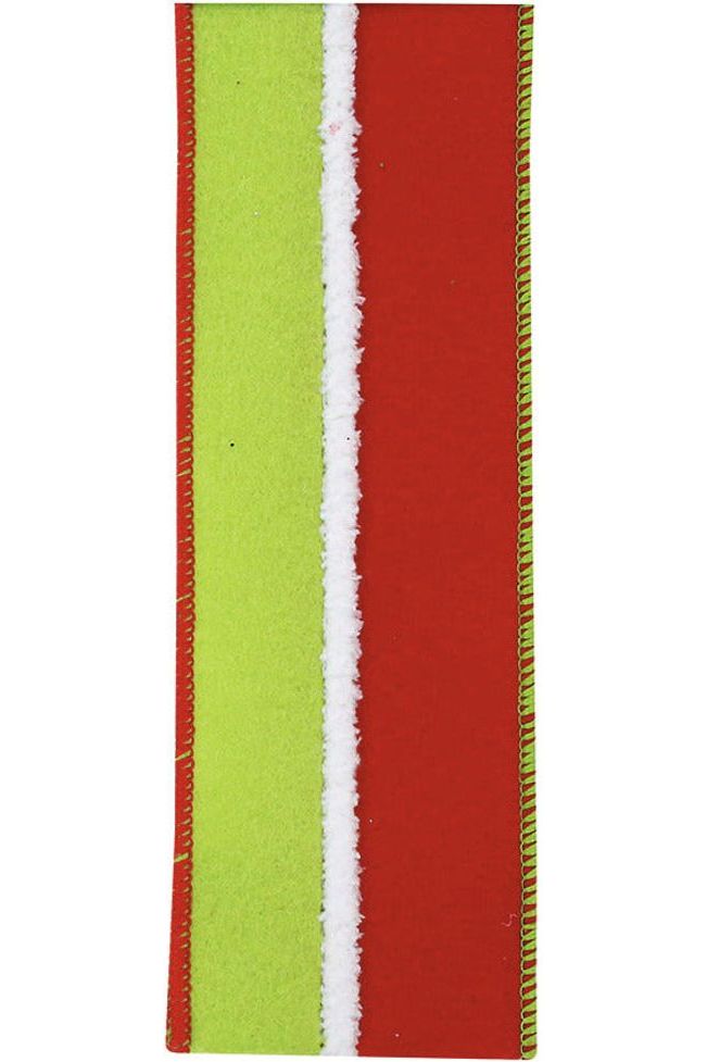 Shop For 2.5" Velvet Duo Fuzzy Ribbon: Red/Green (10 Yards) at Michelle's aDOORable Creations