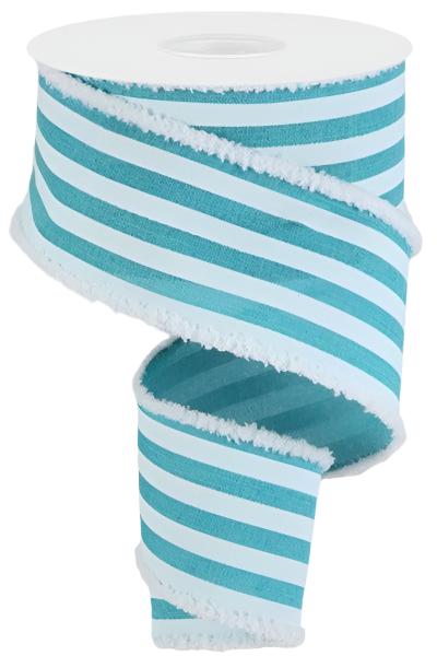 Shop For 2.5" Vertical Stripe Drift Ribbon: Light Teal (10 Yards) at Michelle's aDOORable Creations