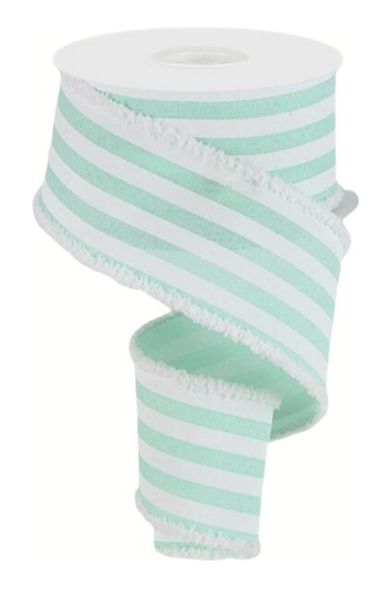 Shop For 2.5" Vertical Stripe Drift Ribbon: Mint Green (10 Yards) at Michelle's aDOORable Creations