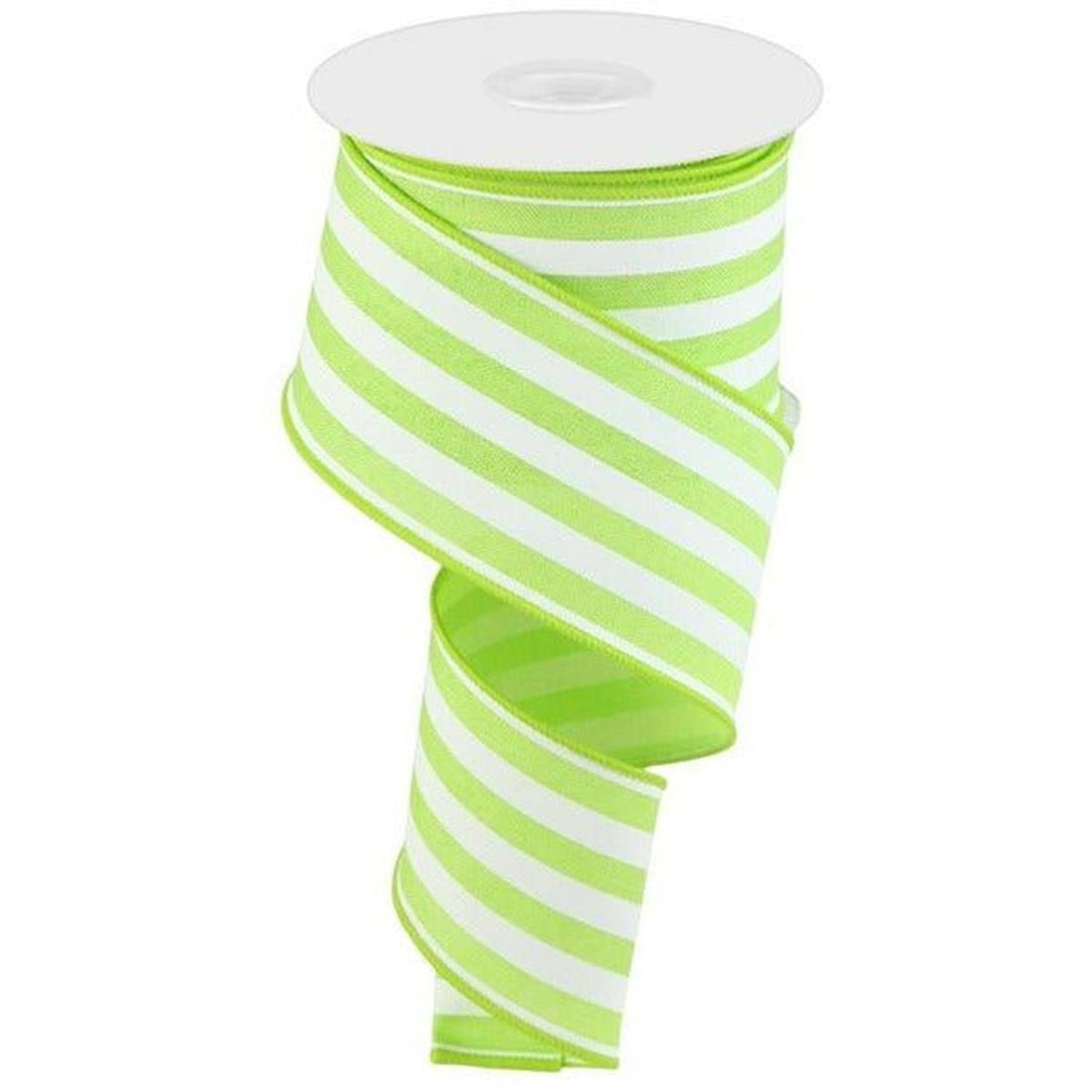 Shop For 2.5" Vertical Stripe Ribbon: Bright Green (10 Yards) at Michelle's aDOORable Creations