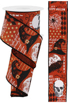 2.5" Vintage Halloween Ribbon: Orange (10 Yards) - Michelle's aDOORable Creations - Wired Edge Ribbon
