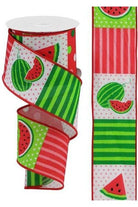 Shop For 2.5" Watermelon Block Royal Ribbon: White (10 Yards) at Michelle's aDOORable Creations