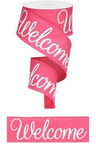 Shop For 2.5" Welcome Royal Ribbon: Hot Pink (10 Yards) at Michelle's aDOORable Creations