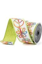 2.5" Whimsy Hippie Ribbon: Lime Green (10 Yards) - Michelle's aDOORable Creations - Wired Edge Ribbon