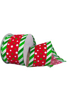 Shop For 2.5" Whimsy Polka Dot Ribbon: Lime/Red (10 Yards) 75113-40-14
