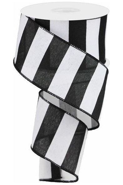 Shop For 2.5" Wide Stripe Ribbon: Black & White (10 Yard) at Michelle's aDOORable Creations