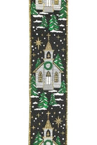2.5" Winter Church Ribbon: Black (10 Yards) - Michelle's aDOORable Creations - Wired Edge Ribbon