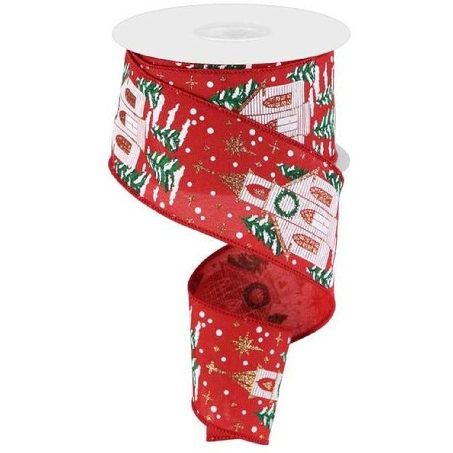 Shop For 2.5" Winter Church Ribbon: Cranberry Red (10 Yards) at Michelle's aDOORable Creations